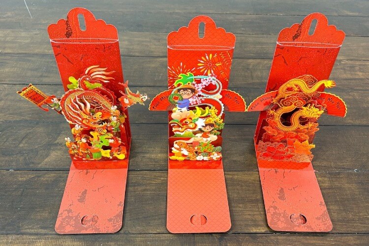 Sử dụng giấy Knaft cứng làm bao lì xì 3D
