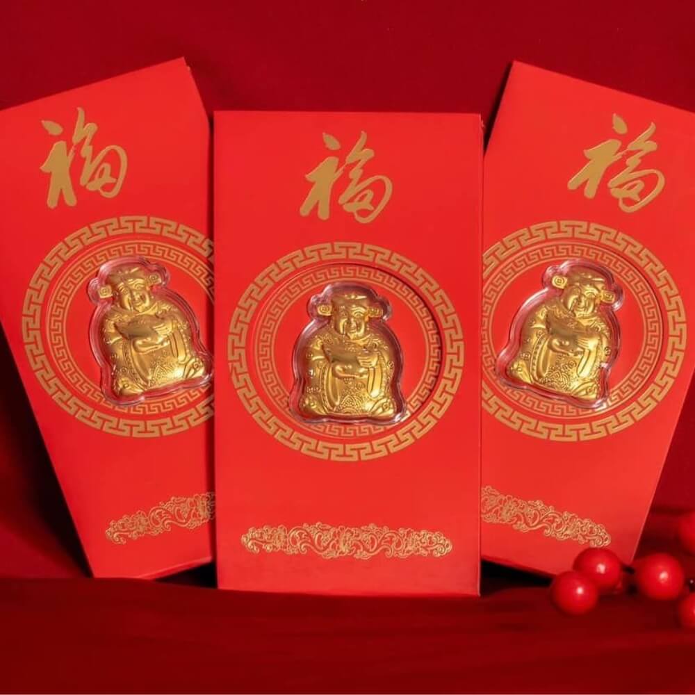 Bao lì xì thần tài mạ vàng 24k
