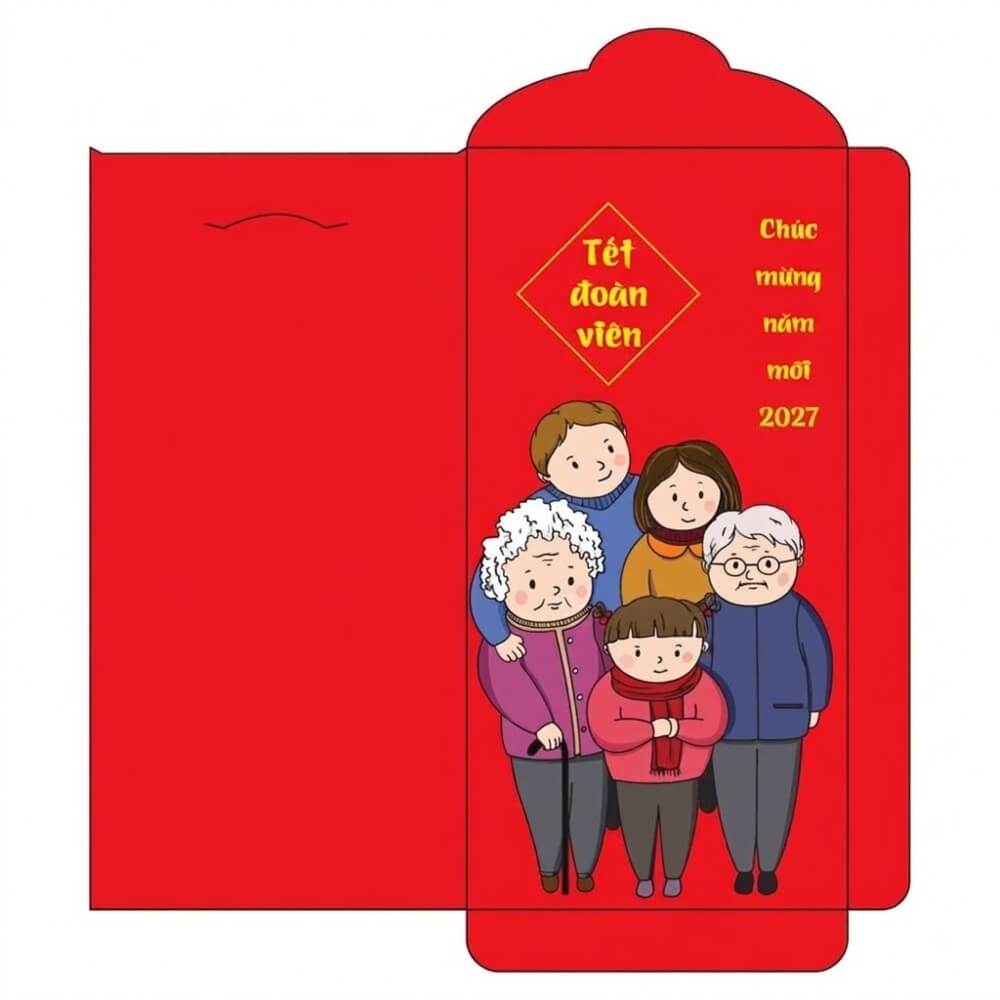 Bao lì xì trang trí hình gia đình