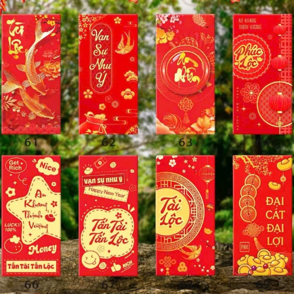 Họa tiết bao lì xì truyền thống