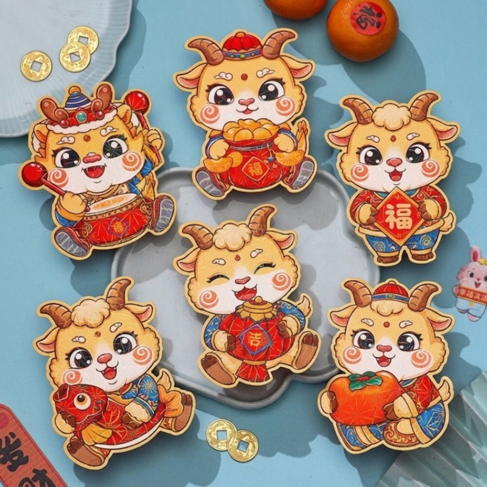 Mẫu bao lì xì chibi con dê