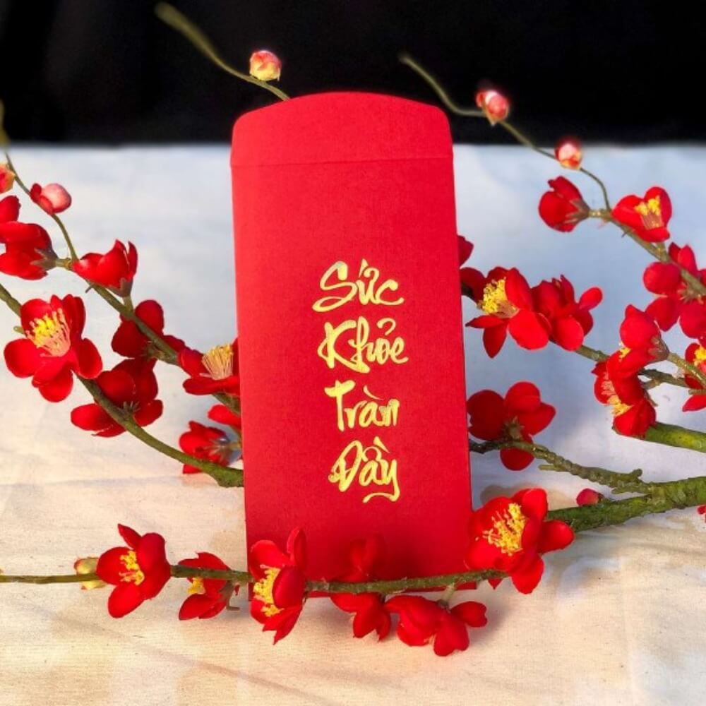 Vẽ bao lì xì chữ thư pháp